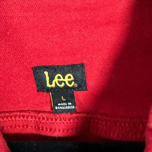 Lee Denim Jacket Womens L Red Classic Button Up Vintage Cottagecore Grunge - Picture 4 of 11